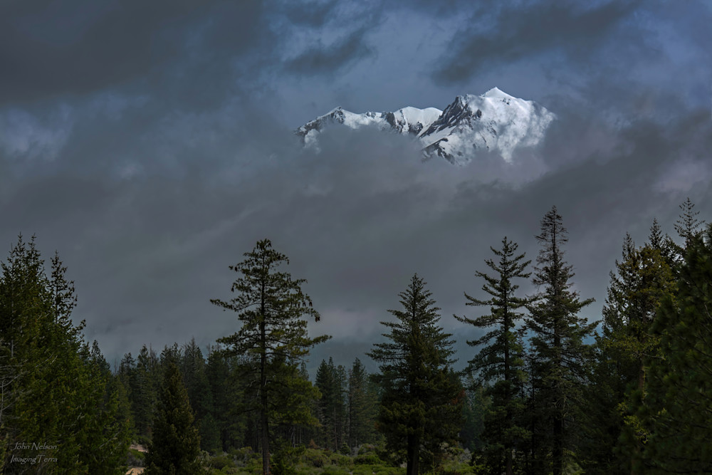 Peeking Through The Clouds. Mt Shasta California Photography Art | johnnelson