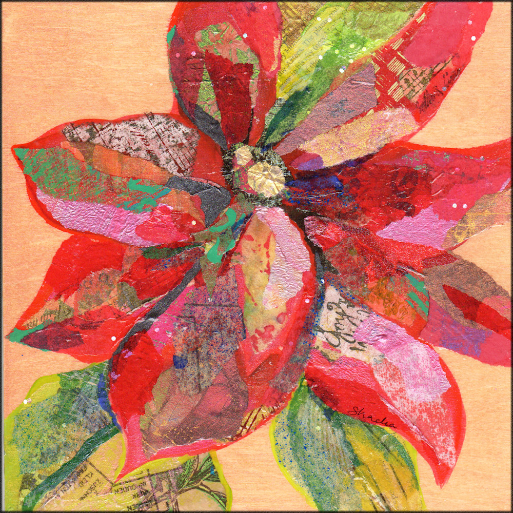 Poinsettia III - Holiday themed art -