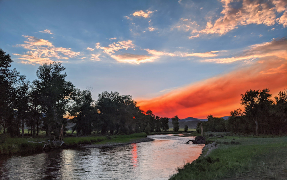 Fire Sky Big Hole River Southwest Montana Photography Art | Touched by Nature