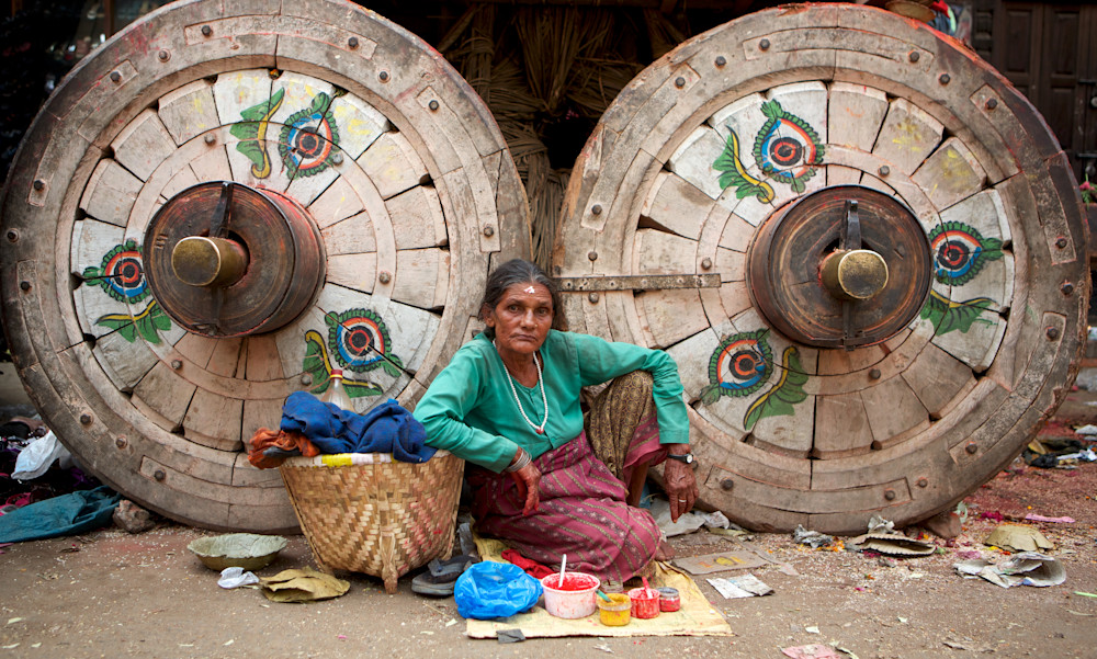 A Merchant And The Wheels Of Bisket Jatra Art | Philipson Foundation