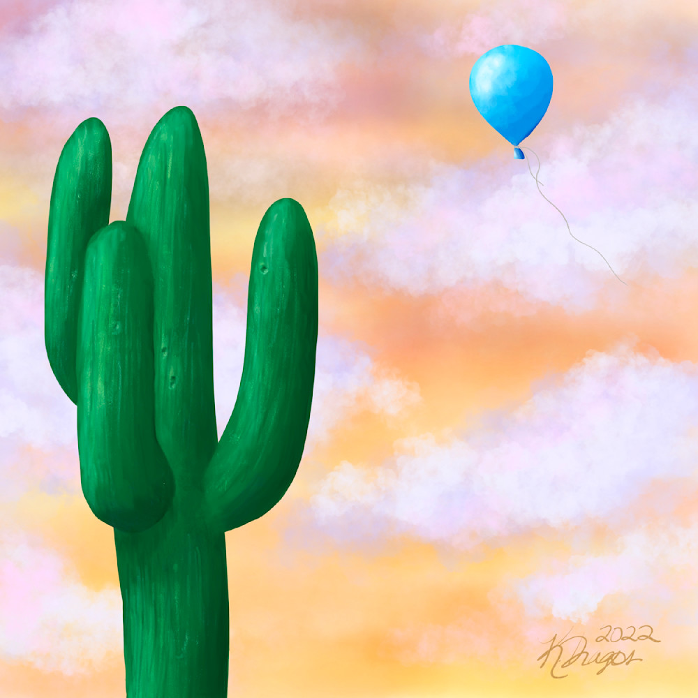 Cacti Sunset - Digital Artwork Reproductions and Merchandise