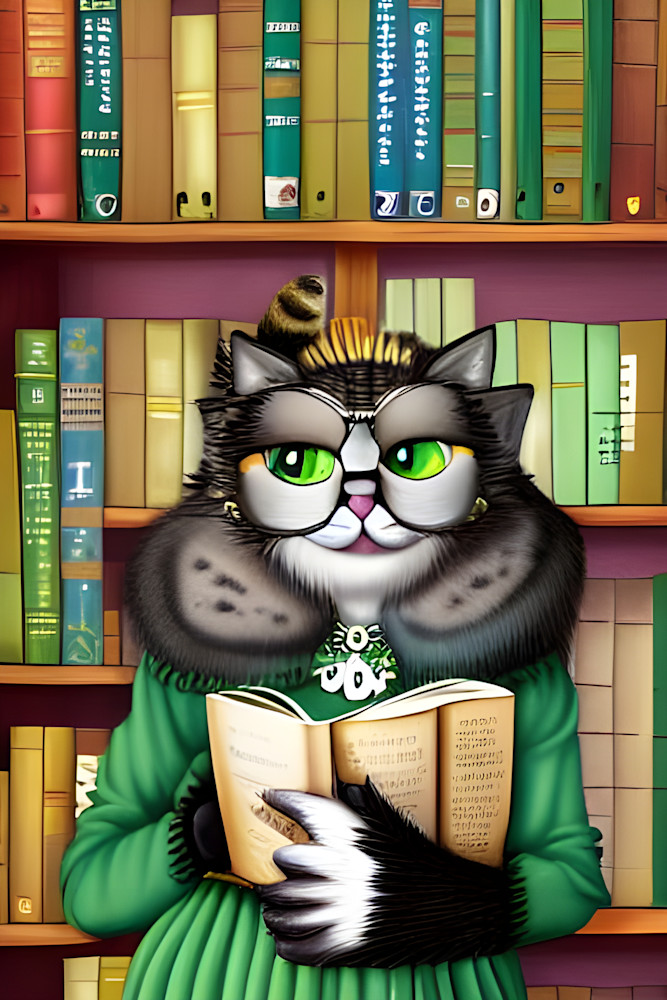 Cat Librarian Photography Art | Playful Gallery by Rob Harrison