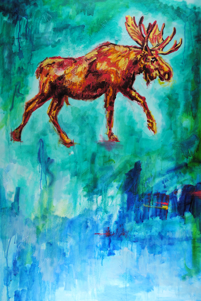 Moose painting, art