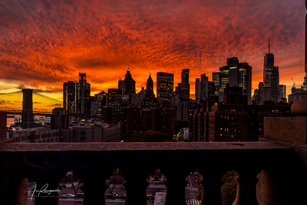 Nyc Manhattan Skyline Fireskyk Photography Art | Ari Reingowsky Photography LLC