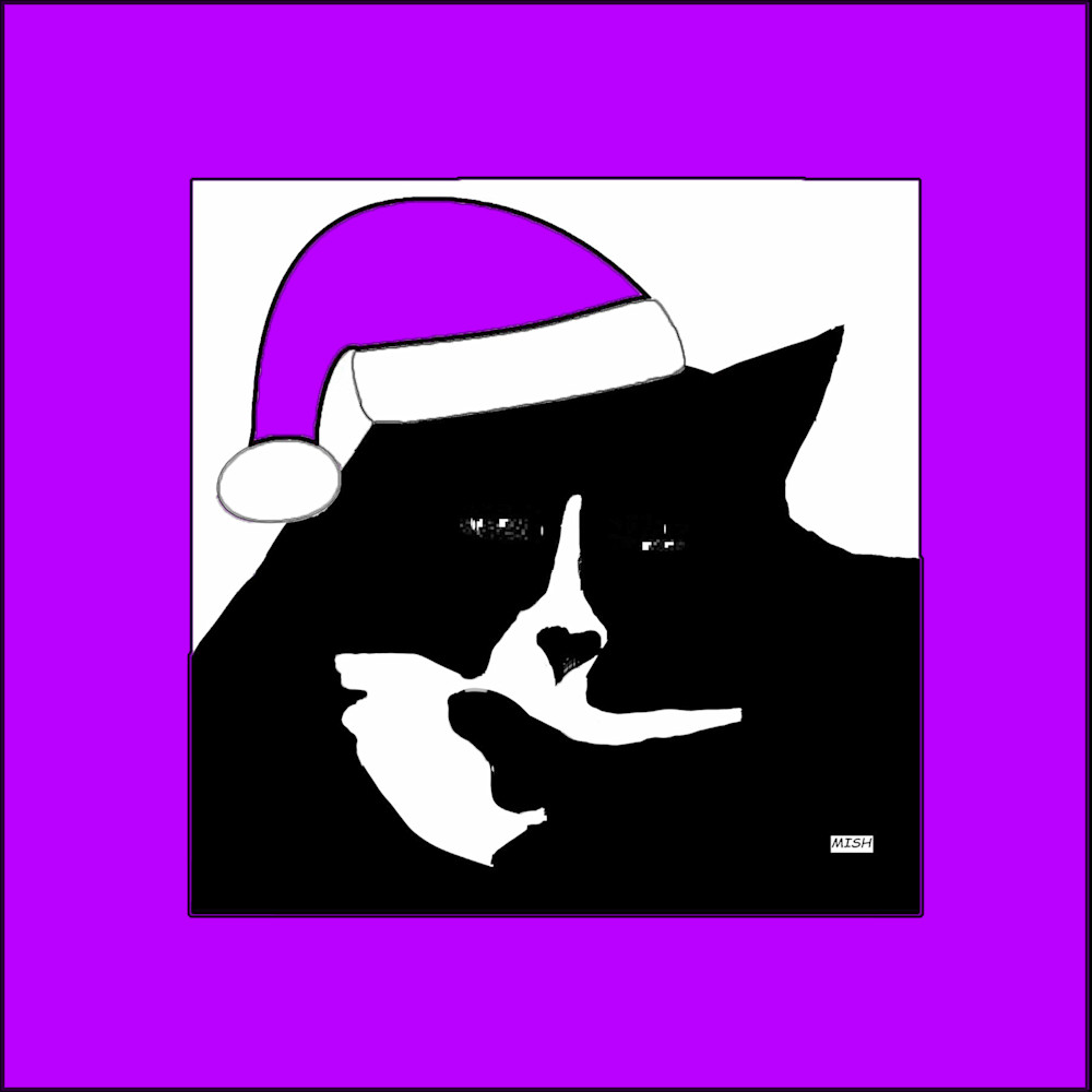 Cool Cat 2022 Purple Art | Mish Murphy Fine Art