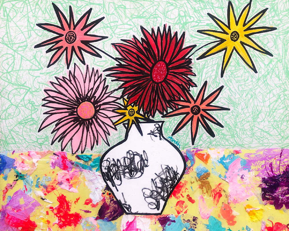 Welcome To The Party Abstract Floral Art | Amy Smith Art