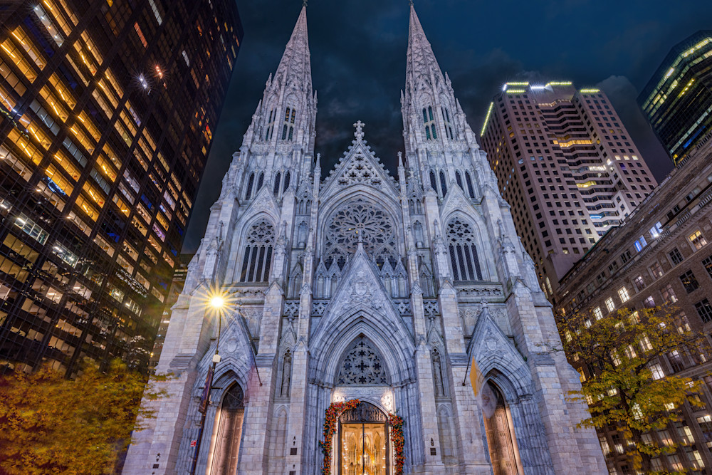 St Patrick S Cathedral At Night   New York City Photography Art | John Dukes Photography LLC