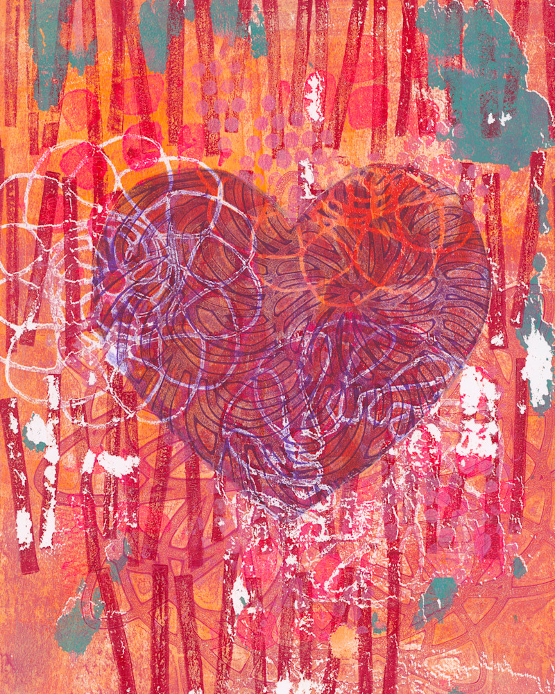 Heart Beat - Mixed media artwork by Jennifer Akkermans
