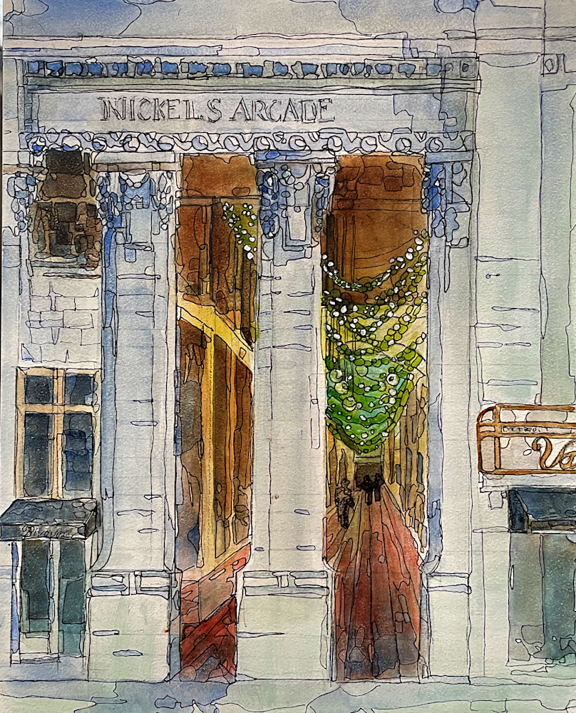 Nickels Arcade At Night Art | Judy Tresnowski Art & Design