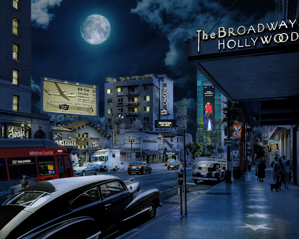 World Famous Hollywood And Vine At Night Art | Mark Hersch Photography