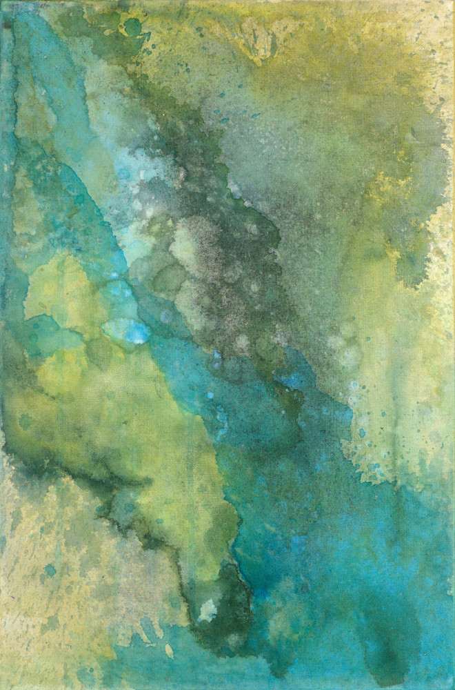 Green and Blue Fluid Abstract Art Print For Sale