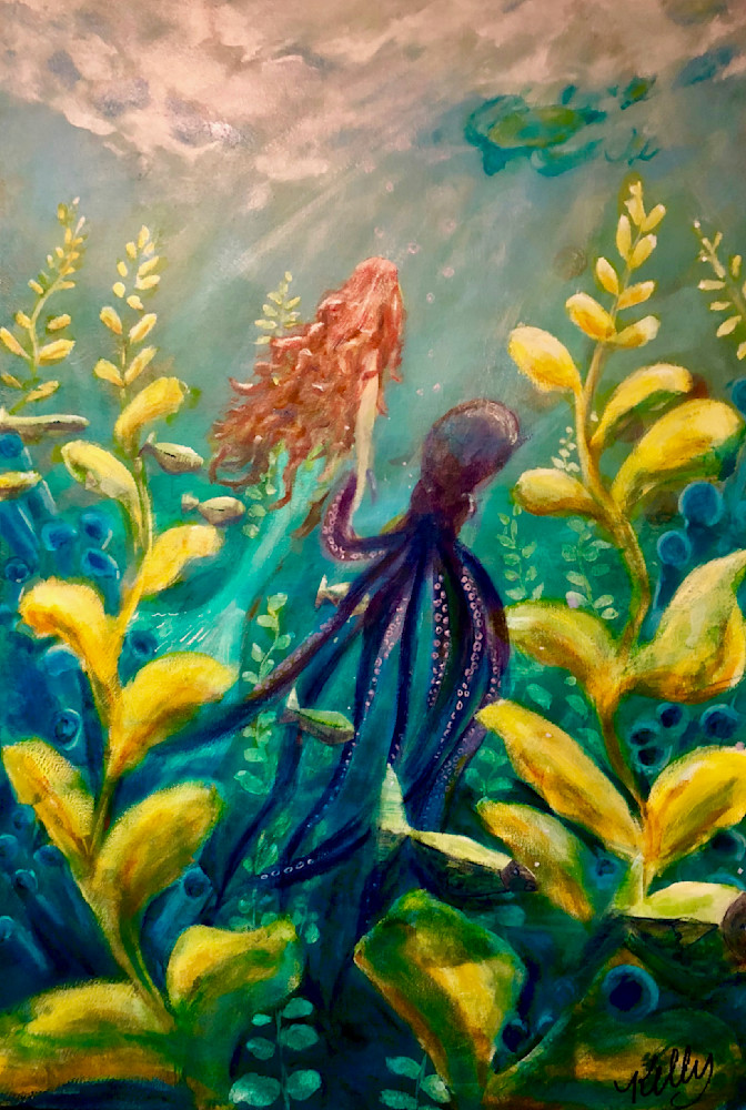 Mermaid And Octopus Art | kellymorrison