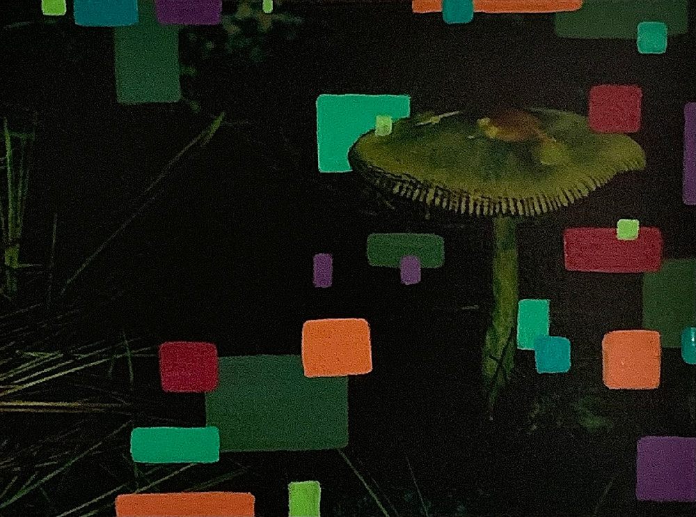 Mushroom Walk Painting 6 (Blue) Art | jasonhancock