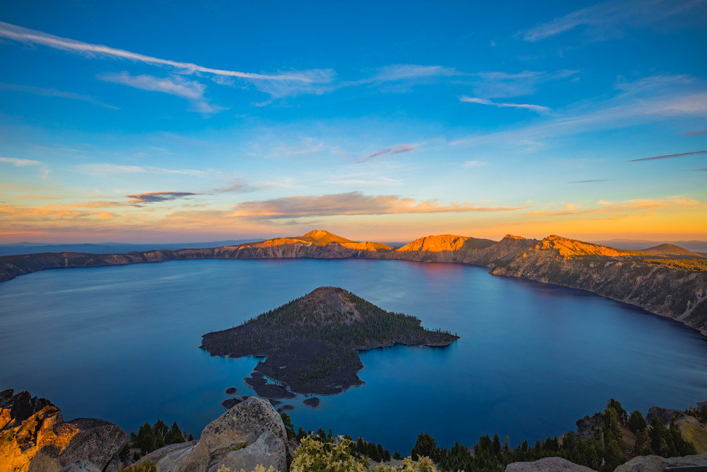 Sunset Over Crater Lake Photography Art | Kelly Foreman Photography