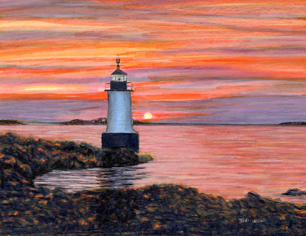 North Carolina Outer Banks OBX Lighthouse at Sunset Print Original Artwork by Susan Morris of SH Morris Art 