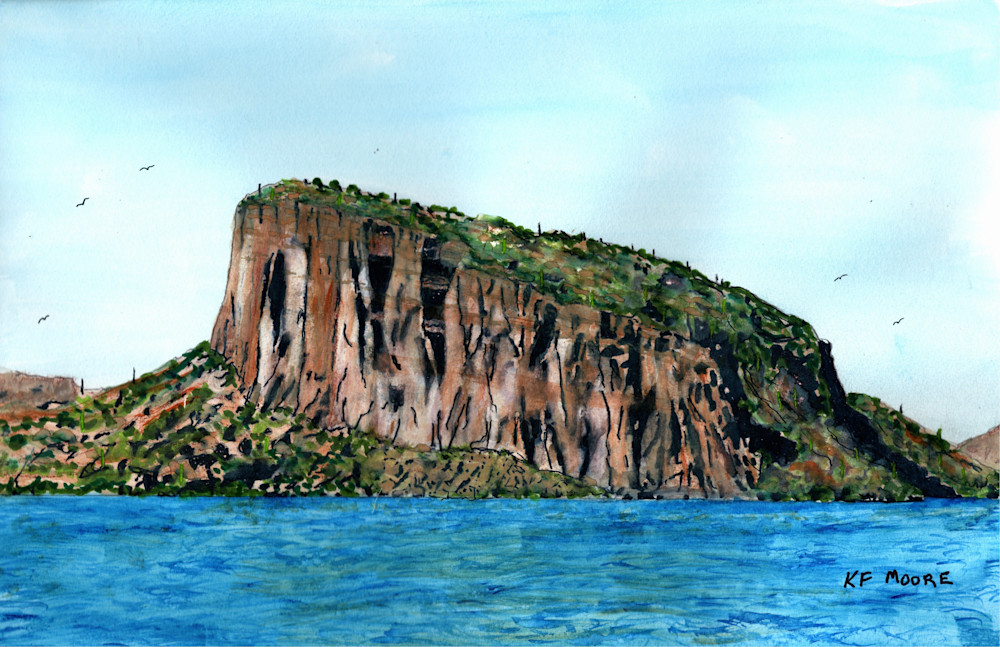 00064 Canyon Lake Ittindi Rock Art | KF Moore Watercolors