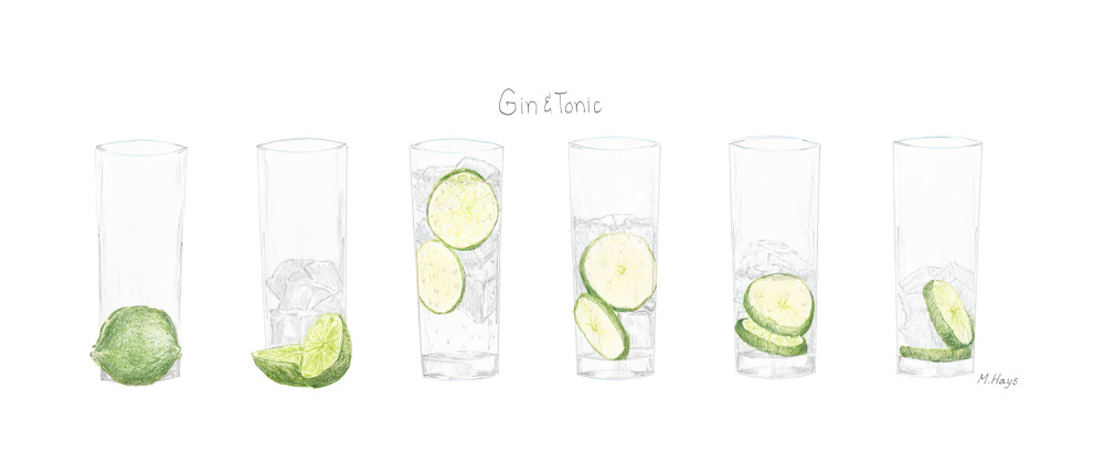 Gin And Tonic Six Art | Mitch Hays Art