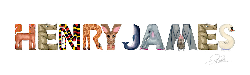 Henry James Ato Zoo Custom Name Art | Jeanine Colini Design Art