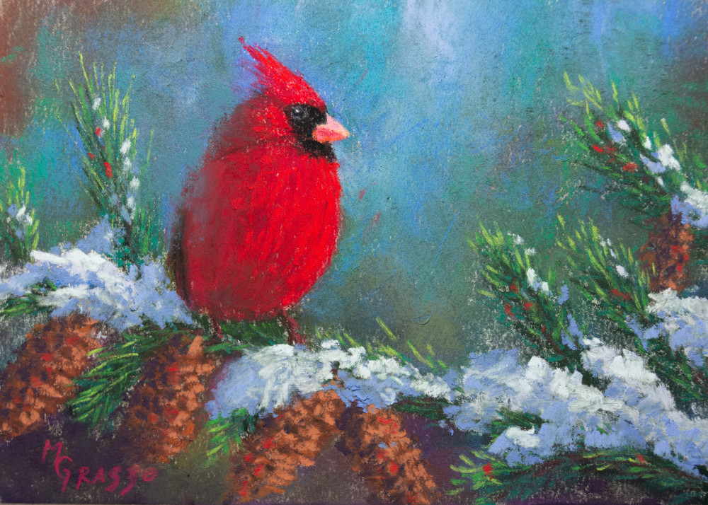 Evergreen Cardinal Art | Mark Grasso Fine Art
