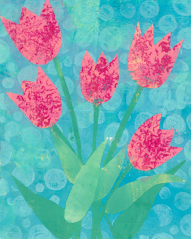 Pink Tulips 2: Original Fine Art by Jennifer Akkermans.