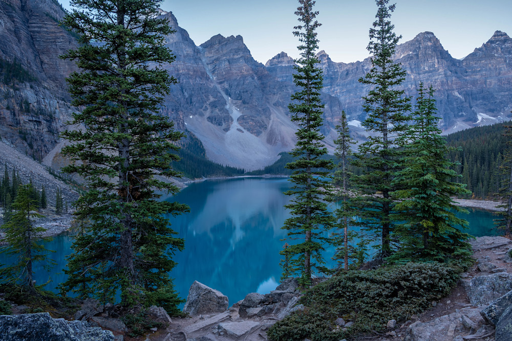 Blue Hour   Moraine Lake, Alberta Photography Art | Byron Fichter Fotography