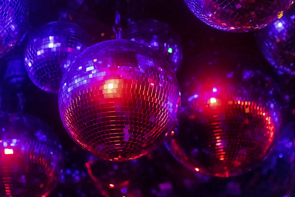 Purple And Blue Disco Balls Photography Art | Holly Parker LLC