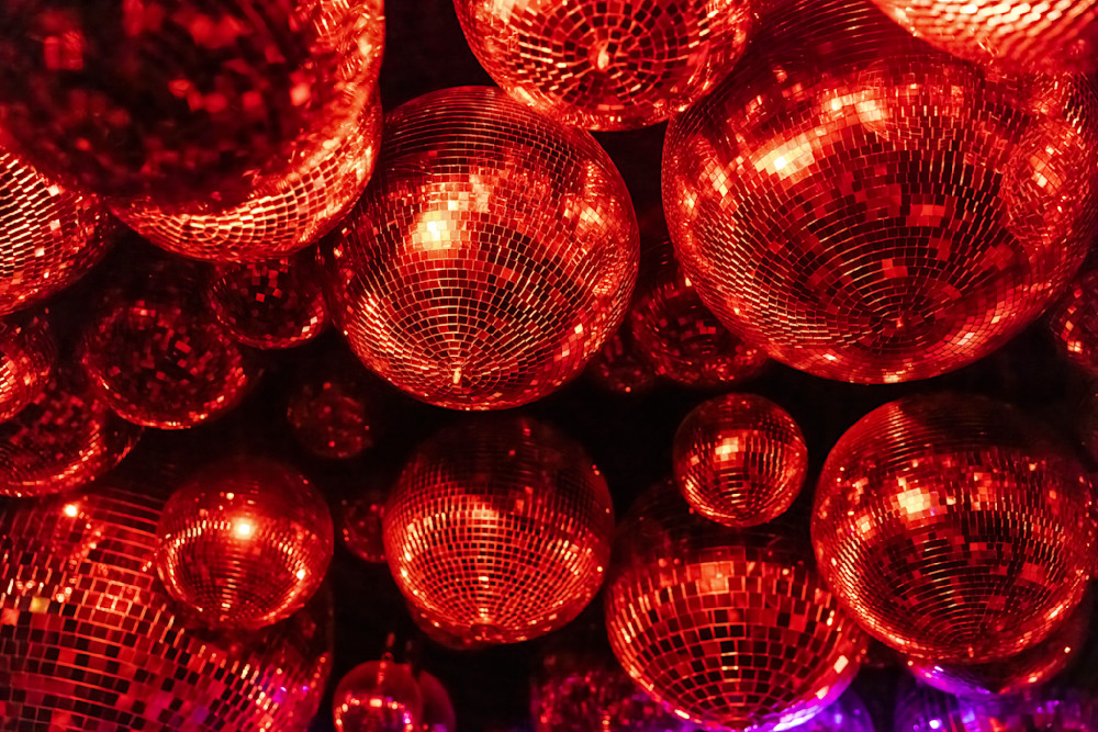 Red Disco Balls I Photography Art | Holly Parker LLC
