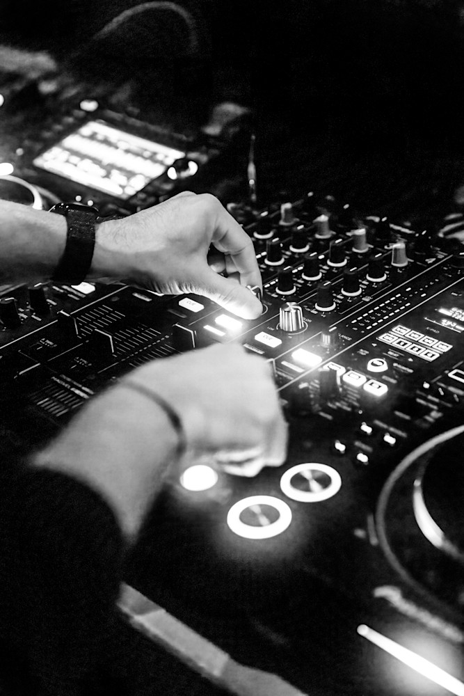 Dj Mixing In Black And White Photography Art | Holly Parker LLC