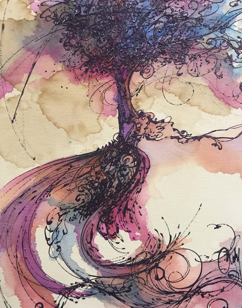 Purple Coffee Spirit Tree original Painting