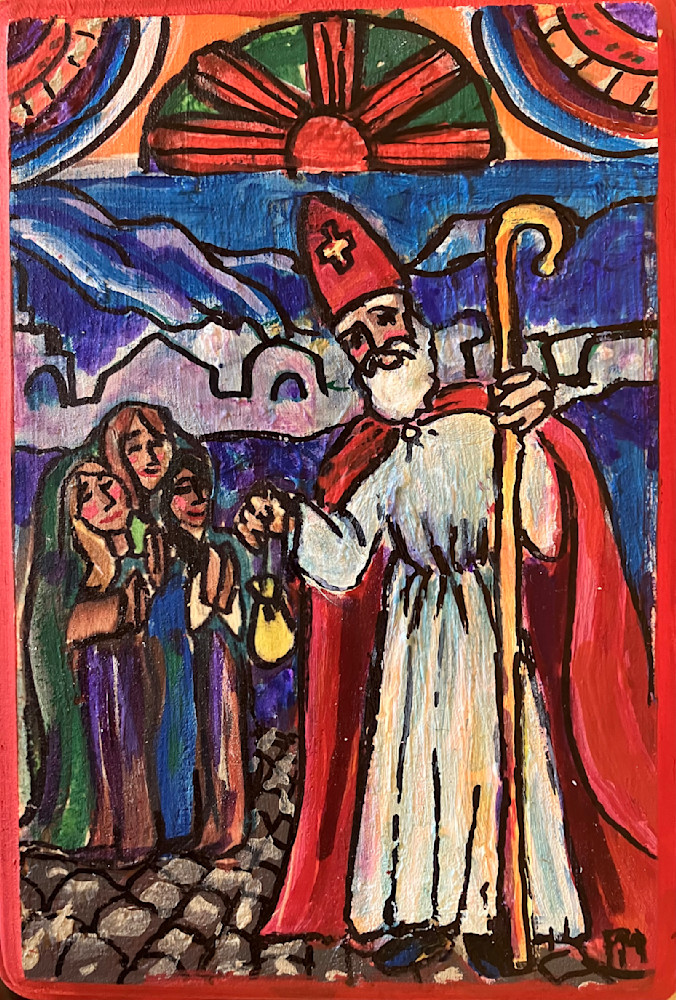 St. Nicholas and the Three Daughters - Folk Art