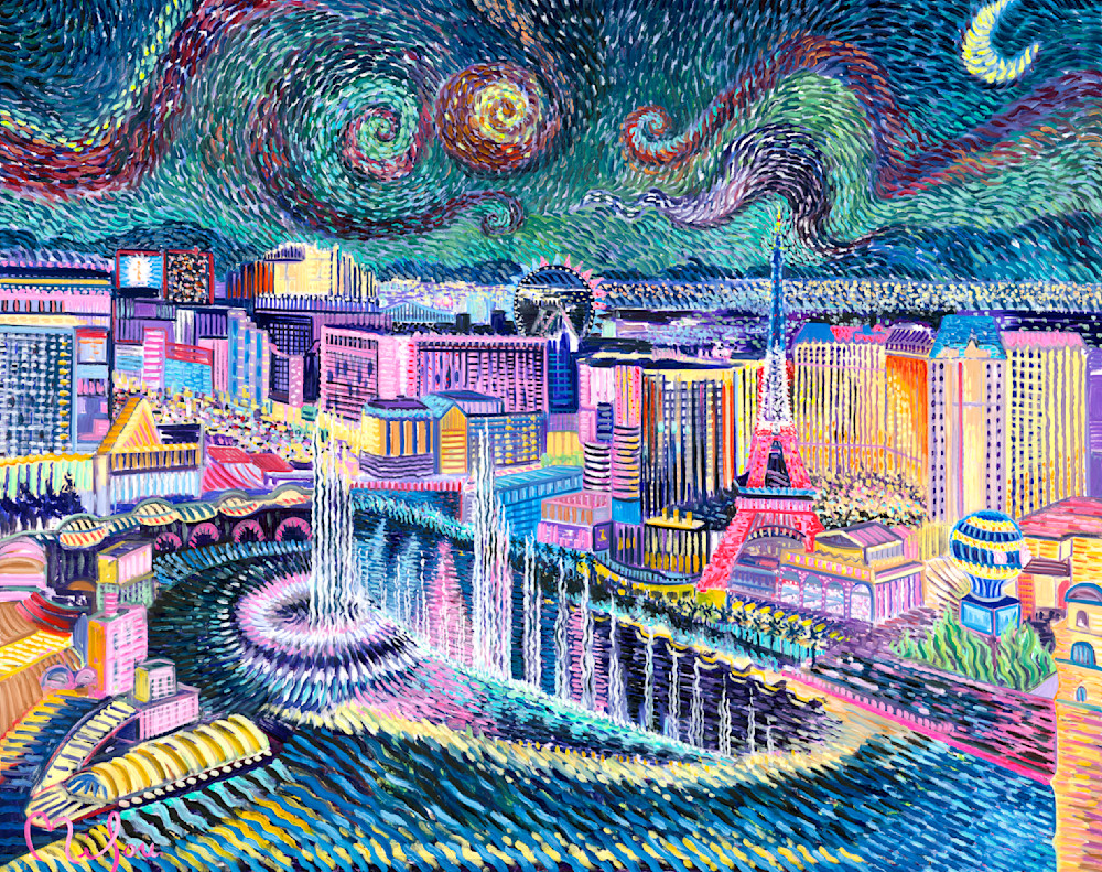 Milou.460 Vegas Van Gogh Style Print Art | perrymilou