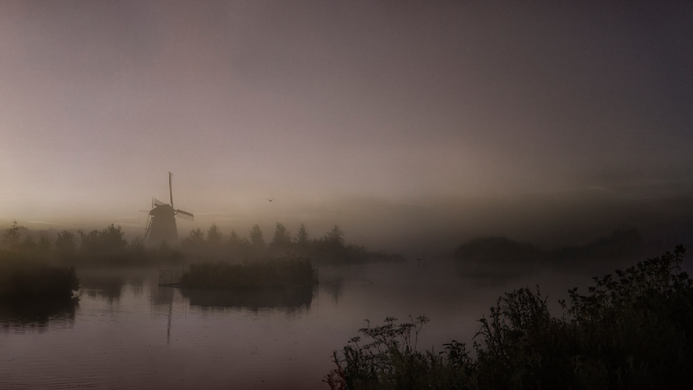 Early Morning Fog, The Windmills At Kinderkijk, Netherlands Photography Art | davidarnoldphotographyart.com