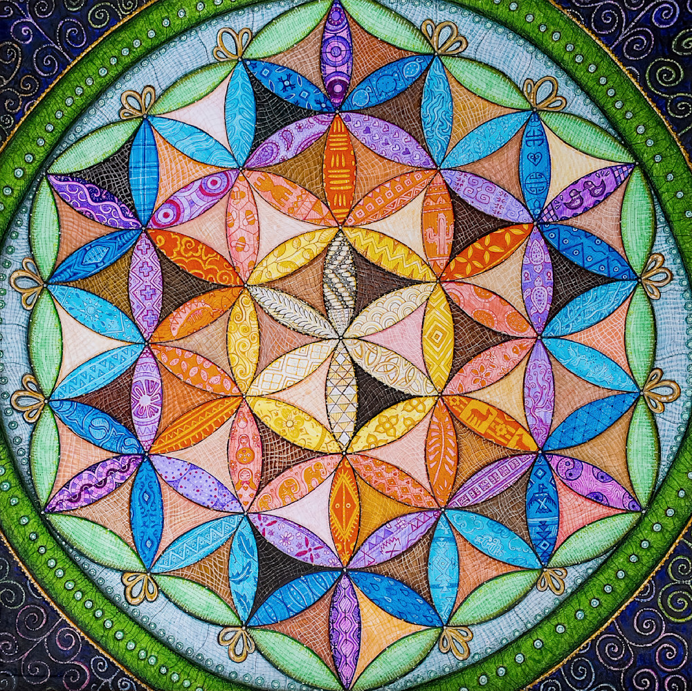 Unity: Earth Dance Meditation. sacred geometry flower of life art