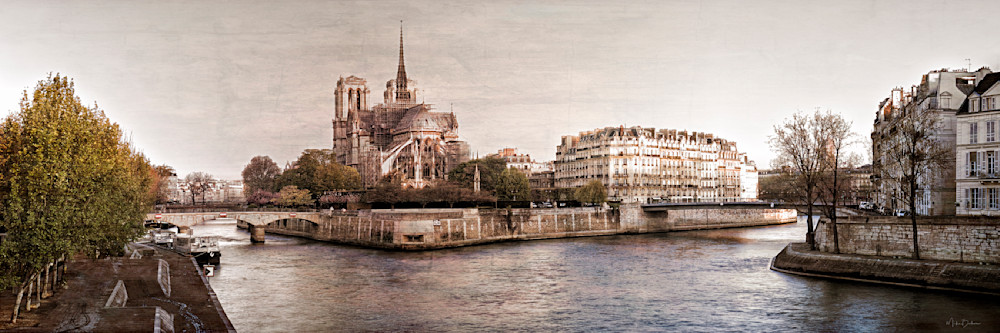 Vintage Notre Dame On The River Seine Photography Art | 3rdEye Photographic