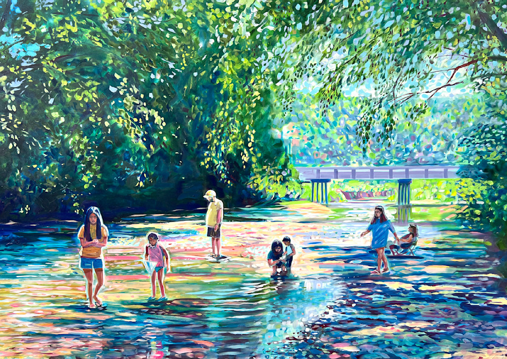 Creek With Figures Art | wesbenson