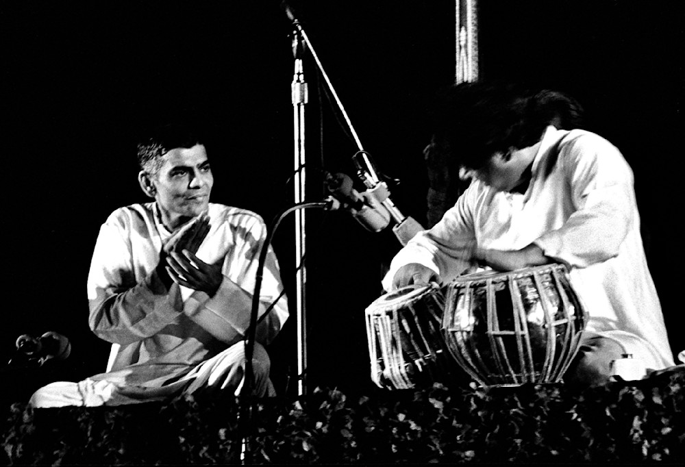 Alla Rakha & a carnatic singer performing in Santa Monica, CA, 1968