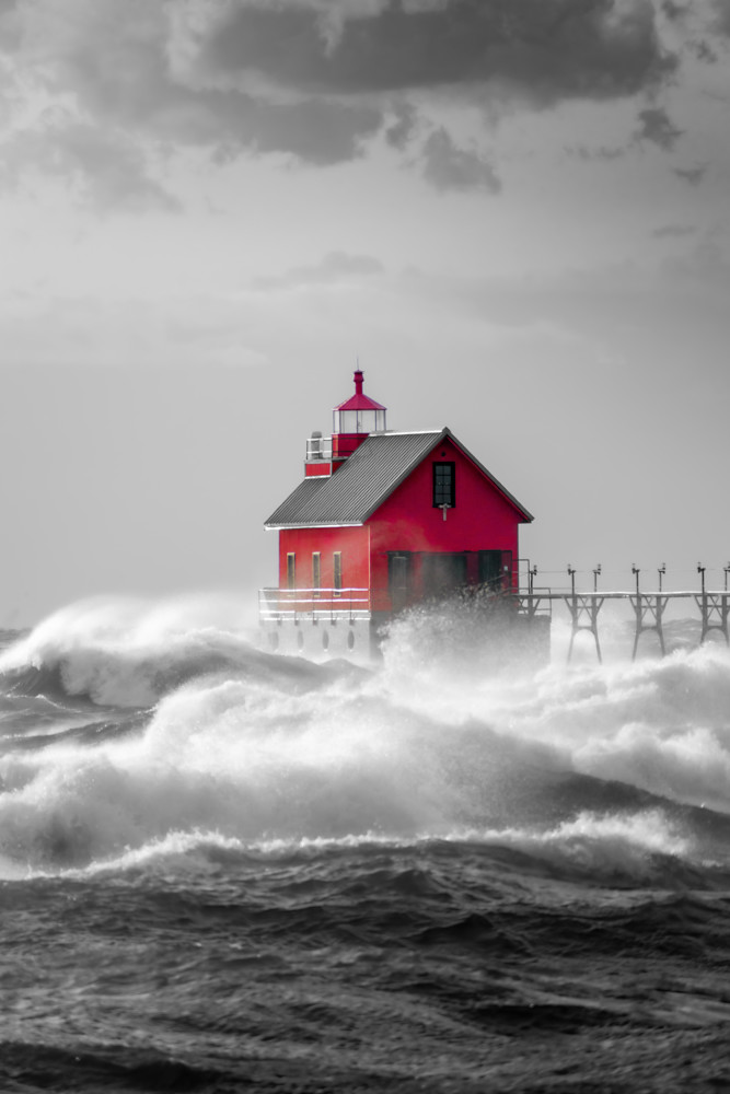 "Grand Haven's Waves (SC)" | Fine Art Photography by Dennis Caskey