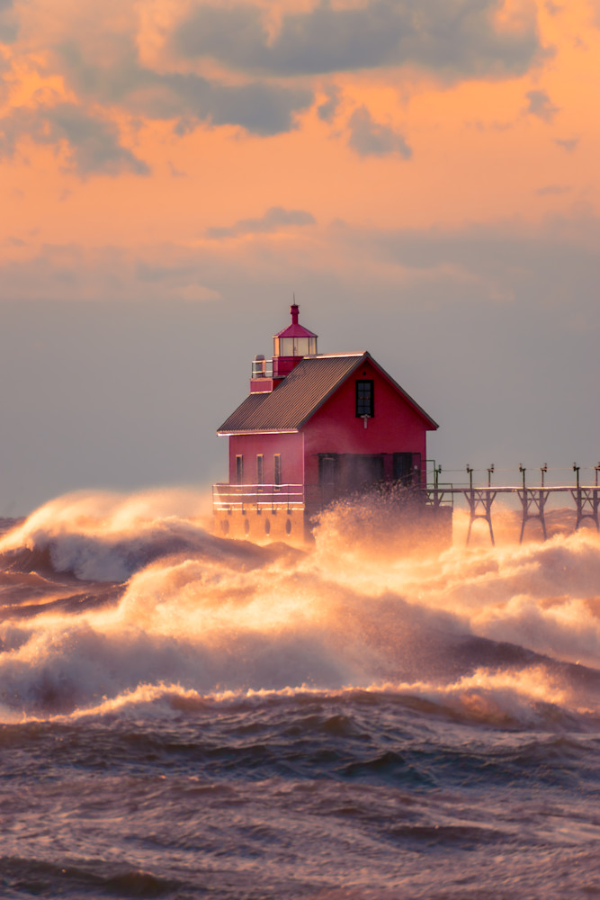 "Grand Haven's Waves" | Fine Art Photography by Dennis Caskey