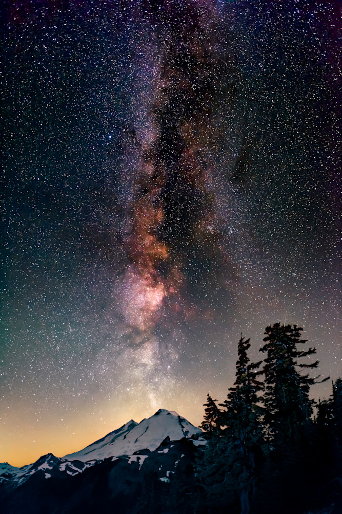 Ascending Milky Way over Mt. Baker