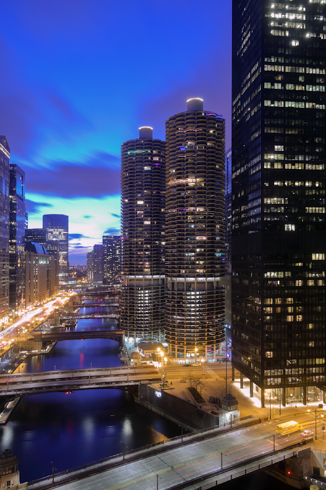 Chicago Skyline Along Wacker Drive Photography Art | 3rdEye Photographic