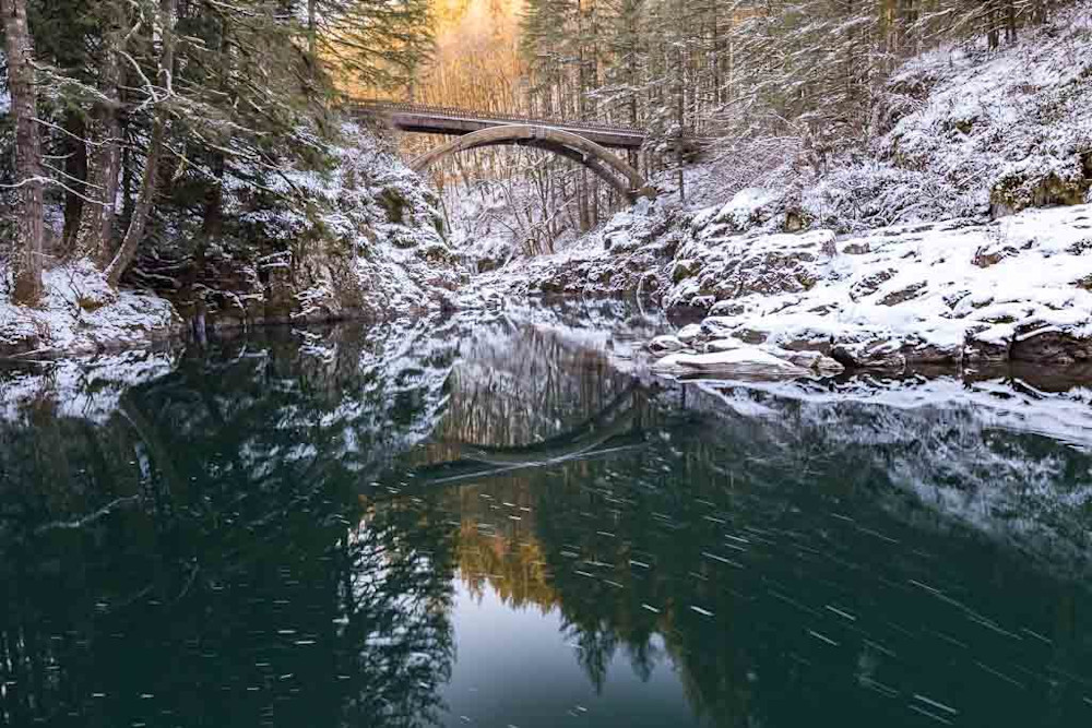 Moulton Falls Bridge Winter Photography Art | Vldn Taylor Photography