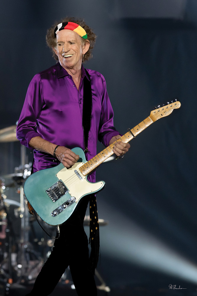 Keith Richards during the Rolling Stones No Filter Tour, photographed by Rob Shanahan in Glendale, AZ, August 26, 2019.