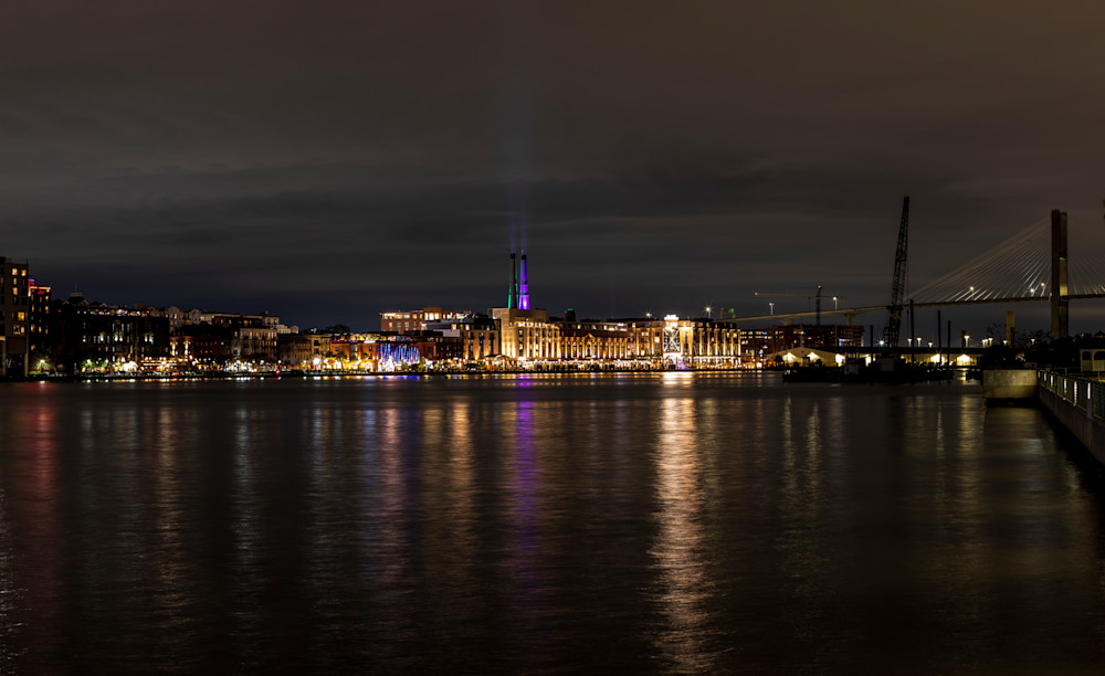 Savannah Skyline at Night Quadriptych Part 4