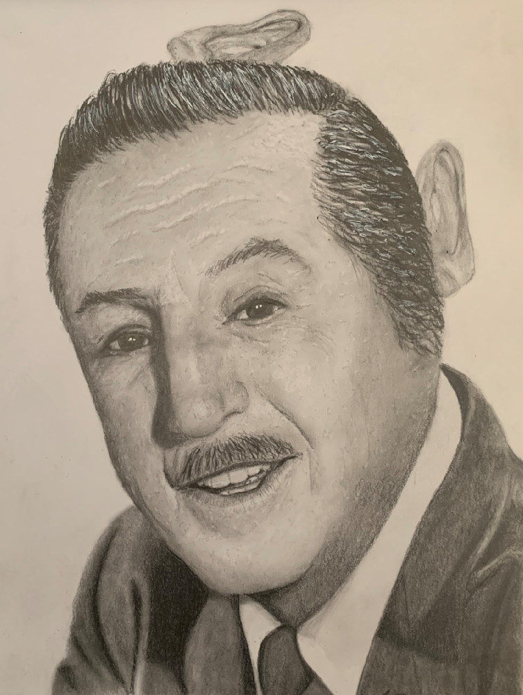 Walt Disney in 3/4 Profile - Todd Kreisman Art