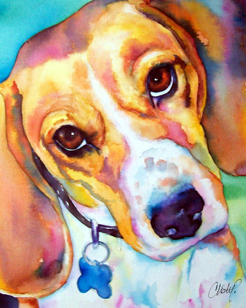 Beagle Dog Fine Art Watercolor Artwork