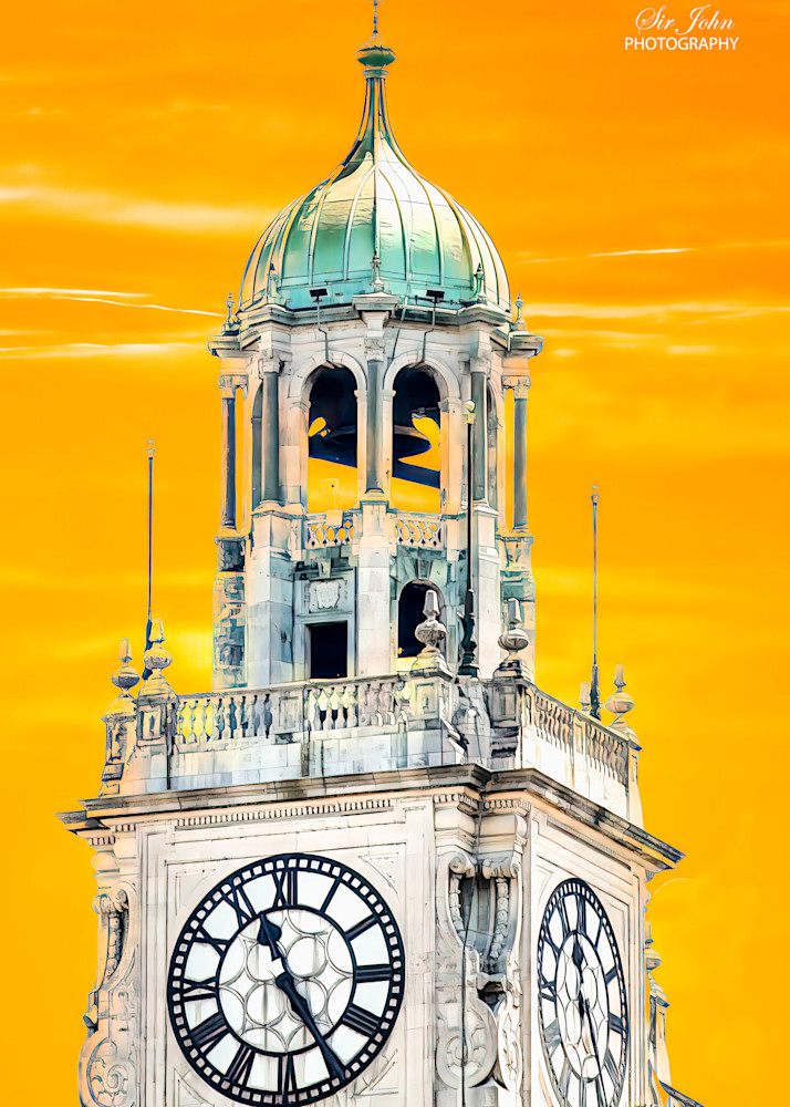 Torre Monumental clock tower of Buenos Aires, Argentina during a yellow sunset