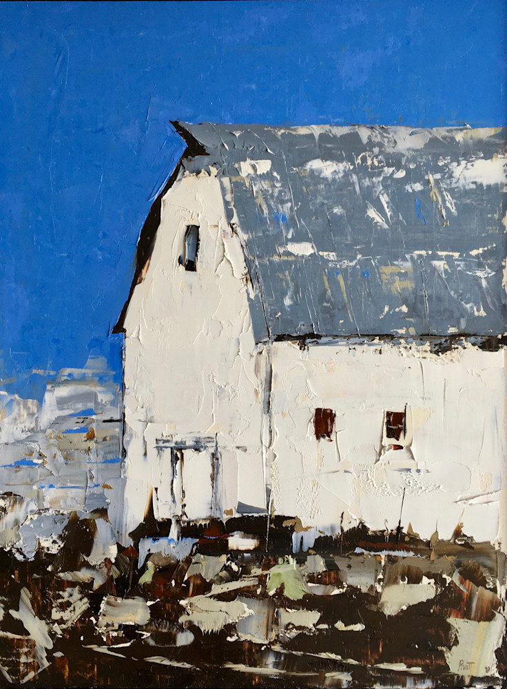 Barn With Blue Sky Art | Sandra Pratt Art