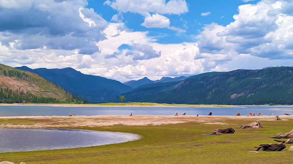 Vallecito Reservoir, print of photograph, for sale as digital art by Maureen Wilks