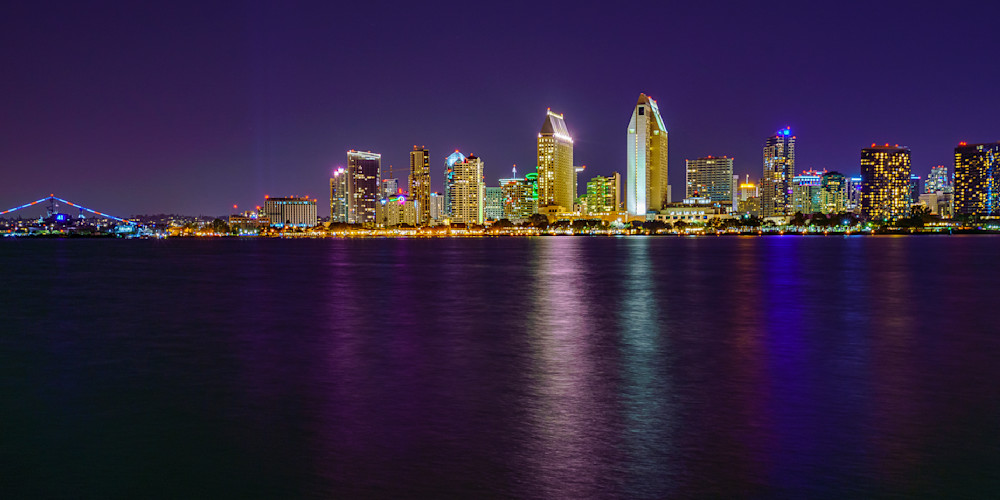 City of San Diego from Coronado Island Panoramic Fine Art Print by McClean Photography