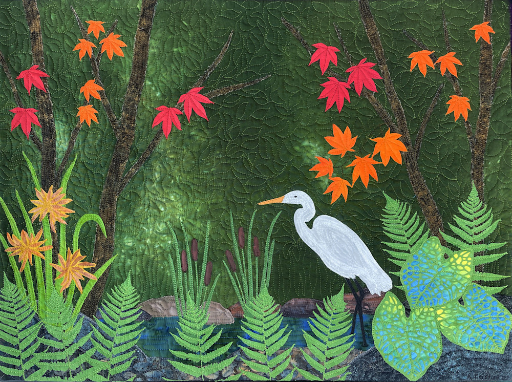 Woodland Heron | Landscape Art Print by Rachel Derstine